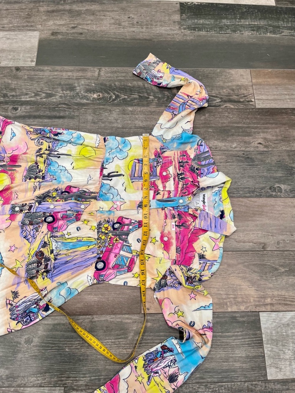 Wrangler X Barbie Girls Western Cowboy Rodeo Dress Pearl Snap Rainbow Sz XL New - Picture 11 of 12